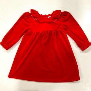 Gently used toddler’s red fleece dress | 18 months